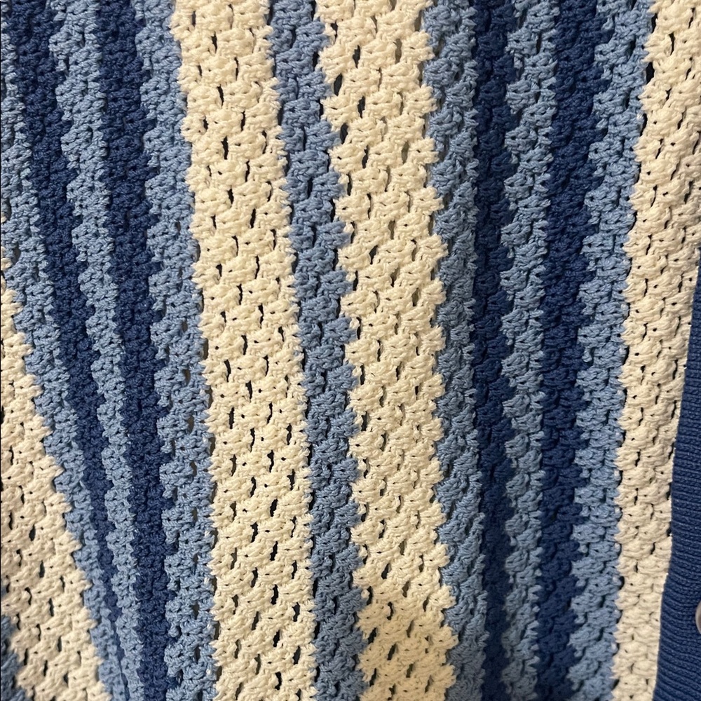 SOLID & STRIPED Blue and White Striped Knit Top, Size M, EUC - Picture 7 of 7